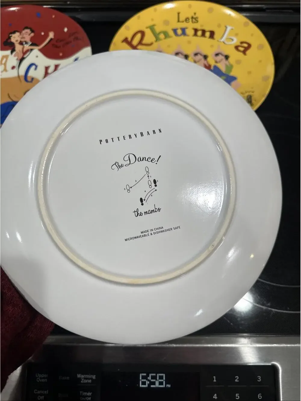 Lot Of 4 Retired Pottery Barn THE DANCE Plates: Mambo, Flamenco, Rhumba, Cha Cha